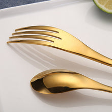 Load image into Gallery viewer, 4pcs Stainless Steel Steak Knife Fork Gold