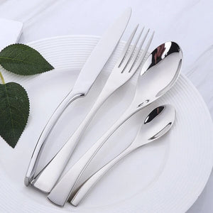 4pcs Stainless Steel Steak Knife Fork Silver