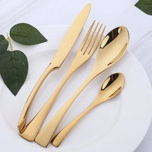 Load image into Gallery viewer, 4pcs Stainless Steel Steak Knife Fork Gold