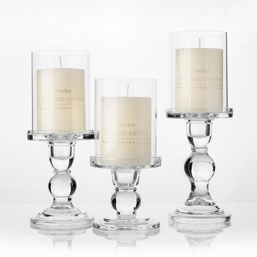 Make Your Table Beautiful with 3.46 / 4.52 / 5.51 in Glass Candle Holders for 3