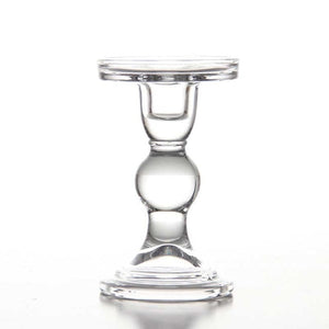 Make Your Table Beautiful with 3.46 / 4.52 / 5.51 in Glass Candle Holders for 3" Pillar Candle and 3/4" Taper Candle