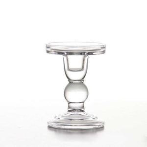 Make Your Table Beautiful with 3.46 / 4.52 / 5.51 in Glass Candle Holders for 3" Pillar Candle and 3/4" Taper Candle