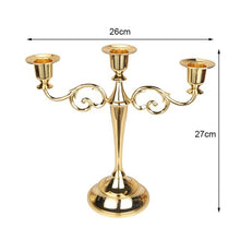 Load image into Gallery viewer, Make Your Table Elegant with a Candelabra 3/5-Arms Metal Pillar Candle Holders Silver/Gold/Bronze/Black