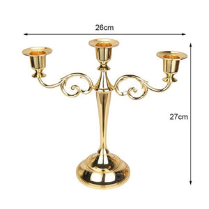 Make Your Table Elegant with a Candelabra 3/5-Arms Metal Pillar Candle Holders Silver/Gold/Bronze/Black