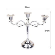 Load image into Gallery viewer, Make Your Table Elegant with a Candelabra 3/5-Arms Metal Pillar Candle Holders Silver/Gold/Bronze/Black