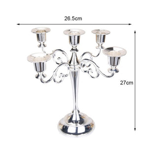 Make Your Table Elegant with a Candelabra 3/5-Arms Metal Pillar Candle Holders Silver/Gold/Bronze/Black