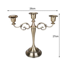 Load image into Gallery viewer, Make Your Table Elegant with a Candelabra 3/5-Arms Metal Pillar Candle Holders Silver/Gold/Bronze/Black