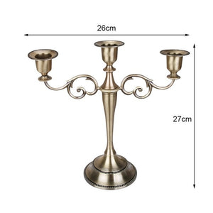 Make Your Table Elegant with a Candelabra 3/5-Arms Metal Pillar Candle Holders Silver/Gold/Bronze/Black