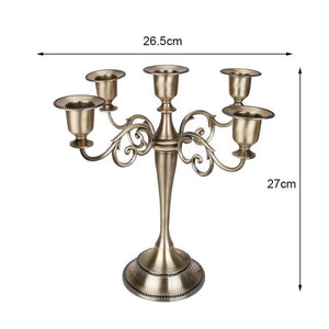 Make Your Table Elegant with a Candelabra 3/5-Arms Metal Pillar Candle Holders Silver/Gold/Bronze/Black