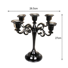 Load image into Gallery viewer, Make Your Table Elegant with a Candelabra 3/5-Arms Metal Pillar Candle Holders Silver/Gold/Bronze/Black