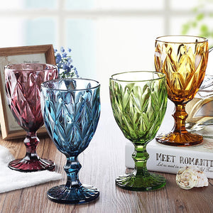 Multicolor Carved  Wine or Water Glasses 300ML