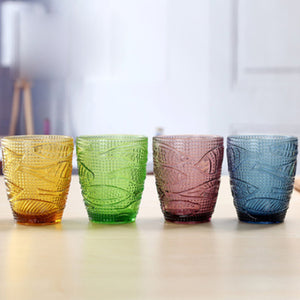 Multicolor Carved  Wine or Water Glasses 300ML