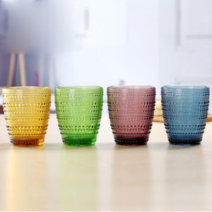 Multicolor Carved  Wine or Water Glasses 300ML