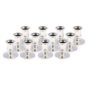 12 Pcs Plastic Candle Holder Base Electric Pillar Candlestick Stand For Tapers Candle Wedding Birthday Party