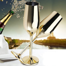 Load image into Gallery viewer, Beautiful &amp; Practical 2Pcs/Set Shatterproof Stainless Champagne Flutes Brushed Gold