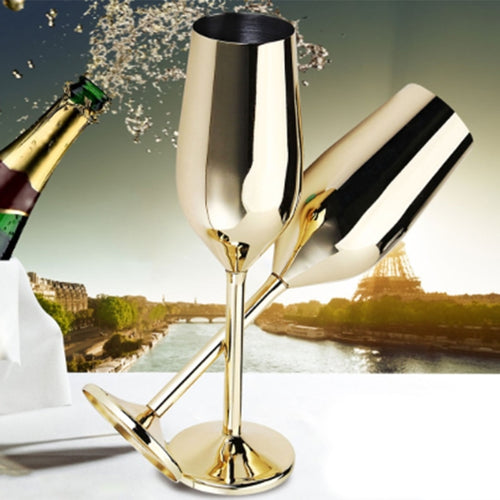 Beautiful & Practical 2Pcs/Set Shatterproof Stainless Champagne Flutes Brushed Gold