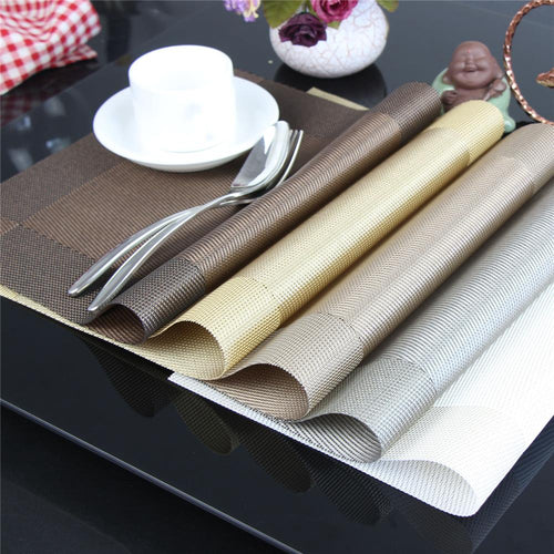 Hot sall Crossweave Woven Vinyl Non-Slip Insulation Placemat Washable Table Mats Disc Pads Bowl Coasters Waterproof Pad QXP1