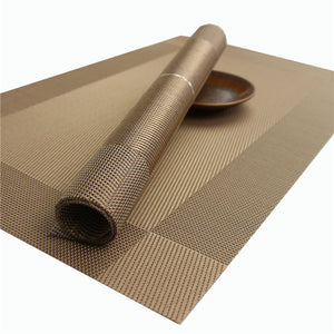 Hot sall Crossweave Woven Vinyl Non-Slip Insulation Placemat Washable Table Mats Disc Pads Bowl Coasters Waterproof Pad QXP1