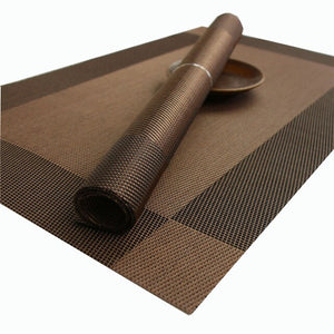 Hot sall Crossweave Woven Vinyl Non-Slip Insulation Placemat Washable Table Mats Disc Pads Bowl Coasters Waterproof Pad QXP1