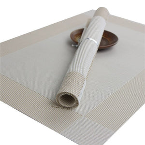 Hot sall Crossweave Woven Vinyl Non-Slip Insulation Placemat Washable Table Mats Disc Pads Bowl Coasters Waterproof Pad QXP1