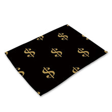 Load image into Gallery viewer, Nordic Kitchen Black Gold Heart Lips Letter Printed Placemats for Dining Table Accessories Pineapple Cat Stripe Bar Mat Coaster