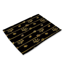 Load image into Gallery viewer, Nordic Kitchen Black Gold Heart Lips Letter Printed Placemats for Dining Table Accessories Pineapple Cat Stripe Bar Mat Coaster