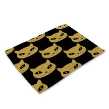 Load image into Gallery viewer, Nordic Kitchen Black Gold Heart Lips Letter Printed Placemats for Dining Table Accessories Pineapple Cat Stripe Bar Mat Coaster