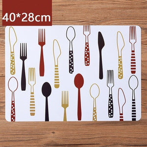 PP Table Mat European Printing Non-slip Western Food Mat Anti-hot Insulation Pad Placemat Bowl Waterproof Mat