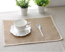 Load image into Gallery viewer, Natural Solid Hessian Jute Burlap Table Placemats