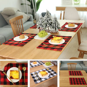 Table Place Mat Placemat Pad Plaid Pattern