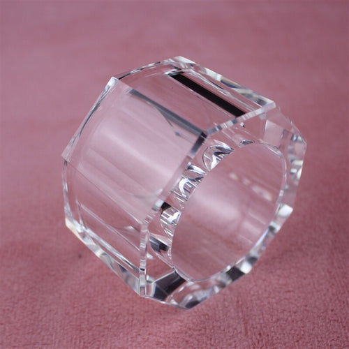 Classic Round Glass Crystal Napkin Rings 2 pc