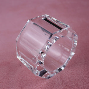 Classic Round Glass Crystal Napkin Rings 2 pc