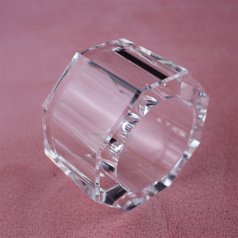 Classic Round Glass Crystal Napkin Rings 2 pc