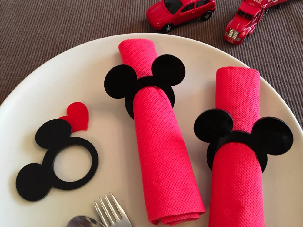 Acrylic Mouse Napkin Ring  Birthday Theme Decoration For Mickey Theme Mickey Mouse children's party