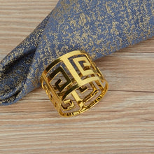 Load image into Gallery viewer, Metal alloy napkin rings gold and silver color