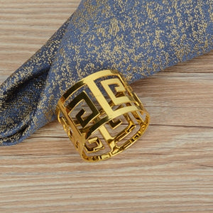 Metal alloy napkin rings gold and silver color