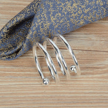 Load image into Gallery viewer, Metal alloy napkin rings gold and silver color