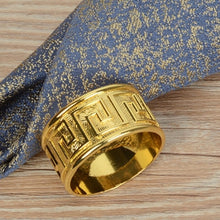 Load image into Gallery viewer, Metal alloy napkin rings gold and silver color