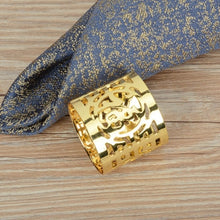 Load image into Gallery viewer, Metal alloy napkin rings gold and silver color