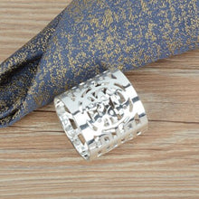 Load image into Gallery viewer, Metal alloy napkin rings gold and silver color