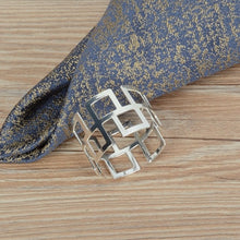 Load image into Gallery viewer, Metal alloy napkin rings gold and silver color