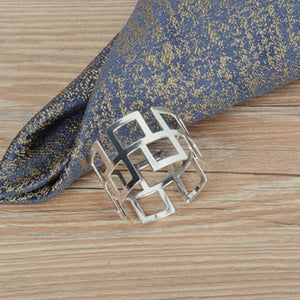 Metal alloy napkin rings gold and silver color