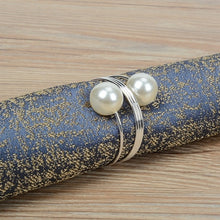 Load image into Gallery viewer, Metal alloy napkin rings gold and silver color