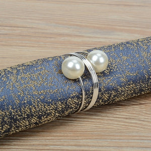 Metal alloy napkin rings gold and silver color