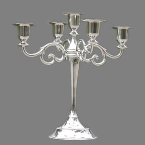 Silver/Gold/Bronze/Black 3-Arms Metal Pillar Candelabra