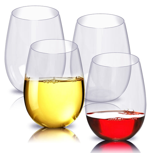 No Need to Worry with a 4pc/set Shatterproof Plastic Wine Glass Unbreakable PCTG