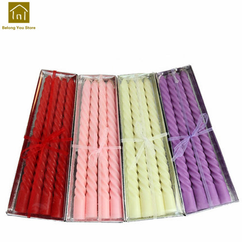 Safe Romantic Candlelight Dinner Colored Wedding Decoration Scented Creative Tea Candle Wax Long Candles Home Supplies WKK044