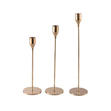 Load image into Gallery viewer, Gold Brass Metal candlestick Holders