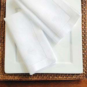 12PCS White Hemstitched Napkins Cocktail Napkin  45x45cm And 35x50cm