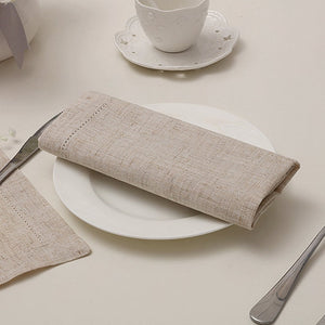 12PCS White Hemstitched Napkins Cocktail Napkin  45x45cm And 35x50cm